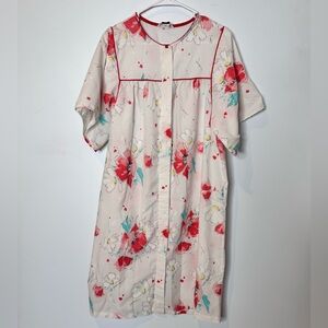 Vintage Serenity Button Up Snap Sleep Night Dress Size Medium